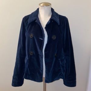 Levi's Women's Dark Blue Velvet Jacket Size S Fitted